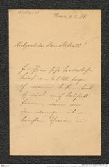 Nachlass Franz Steindachner, Brief von H.F. Neumann an Franz Steindachner (09.01.1908), Inv.Nr. 361.01, Seite 1